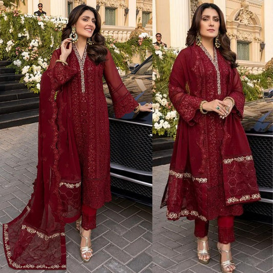 Azure Embroidered Lawn 3 Piece Dress WC733