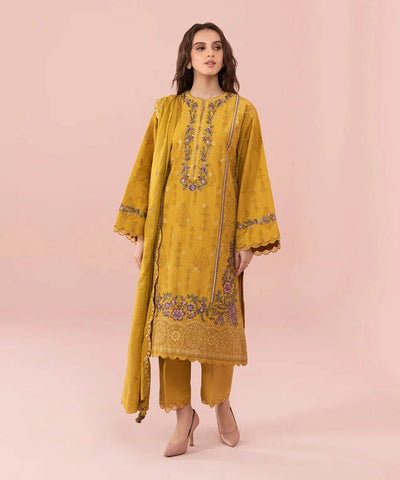 Summer Lawn Embroidered Suit With Chiffon Embroidered Dupatta 3 Piece WC740