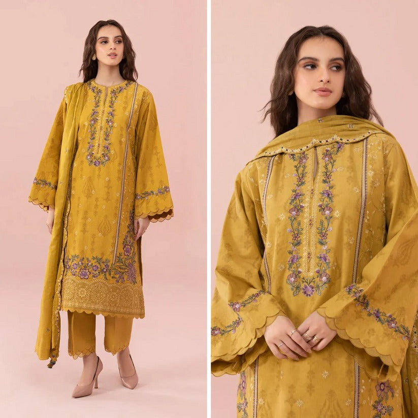 Summer Lawn Embroidered Suit With Chiffon Embroidered Dupatta 3 Piece WC740