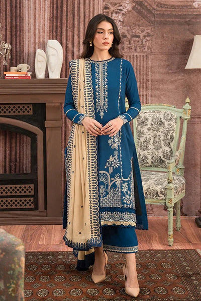 Winter 3 Piece Embroidered Dhanak Suit with Heavy Embroidered Dhanak Shawll WC917