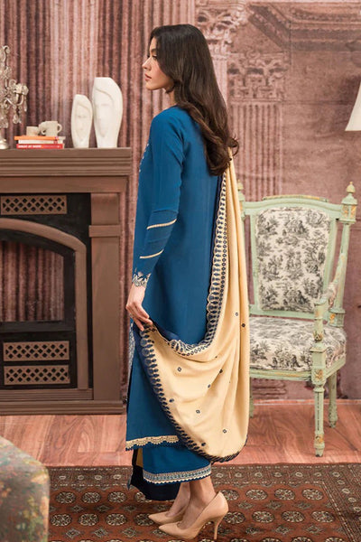 Winter 3 Piece Embroidered Dhanak Suit with Heavy Embroidered Dhanak Shawll WC917