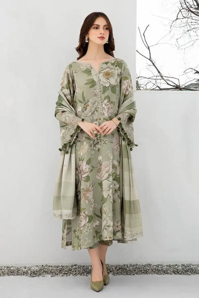 Baroque Winter 3 Piece Printed Soft Karandi Suit WC942