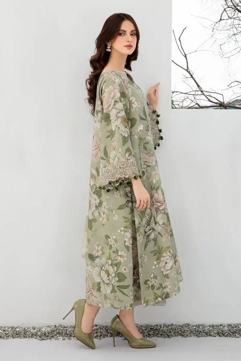 Baroque Winter 3 Piece Printed Soft Karandi Suit WC942