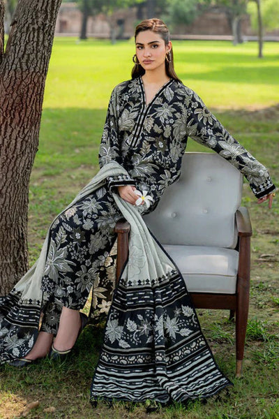 Baroque Winter 3 Piece Karandi Printed Dress with Karandi Dupata WC950