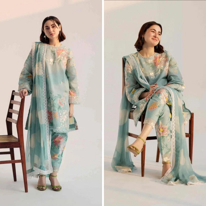 Zara Shahjahan Summer Lawn Embroidered Suit 3PC WC973