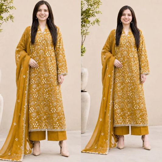 Bareeze Embroidered 3 Piece Lawn Suit WC1342