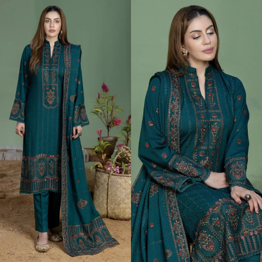 Mohagni 3 Piece Dhanak Embroidered Suit WC166