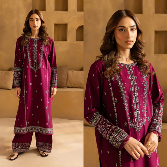 Embroidered 2 Piece Lawn dress WC1346