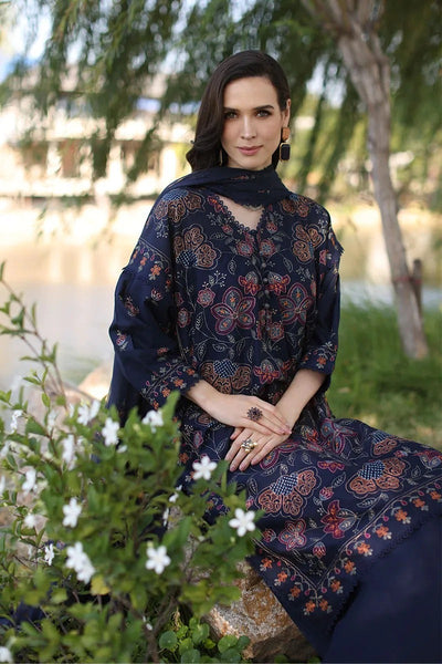 Bareeze Embroidered 3 Piece lawn dress with embroidered chiffon dupatta WC843