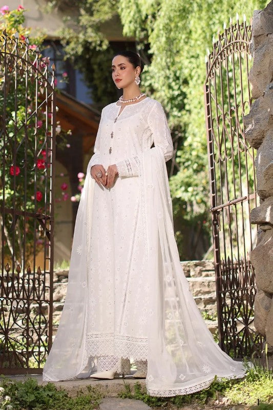 WC842-Bareeze Embroidered Summer 3 Piece lawn dress with embroidered chiffon dupatta