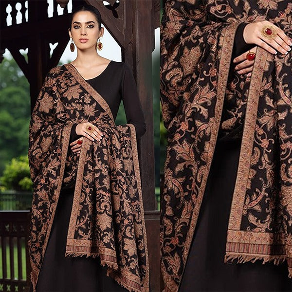 Bareeze Winter Dhanak Dress Embroidered Dhanak Shawll WC880