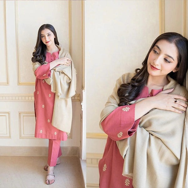 Winter 3 Piece Dhanak suit with Dhanak Shawll WC611