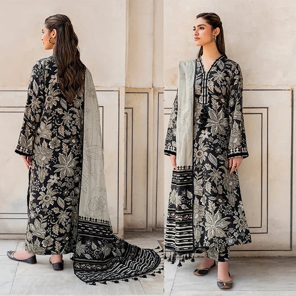 Baroque Winter 3 Piece Karandi Printed Dress with Karandi Dupata WC950