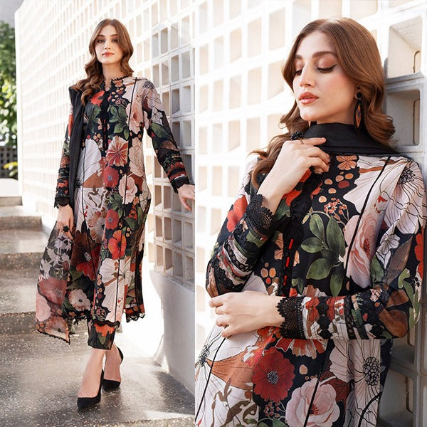 Baroque Winter 3 Piece Dhanak all over Printed Dress WC1219