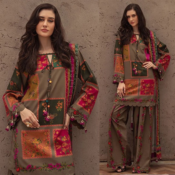 Charizma Winter 3 Piece Karandi Digital Print Dress WC1223
