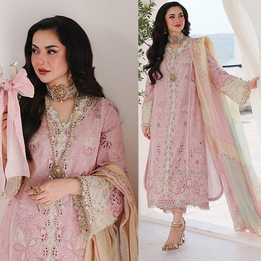 Qalamkar Luxury Lawn Embroidered 3 Piece Haniya dress WC1333