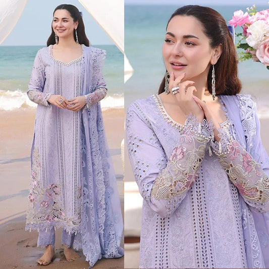 Qalamkar Luxury Lawn Embroidered 3 Piece Dress WC1334
