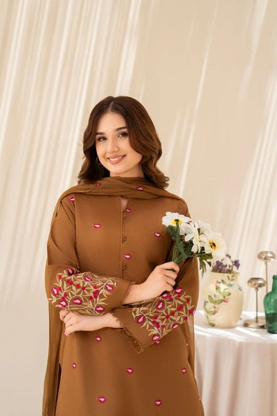 Unstitched Summer Embroidered Lawn Dress With Chiffon Embroidered Dupatta 3PC